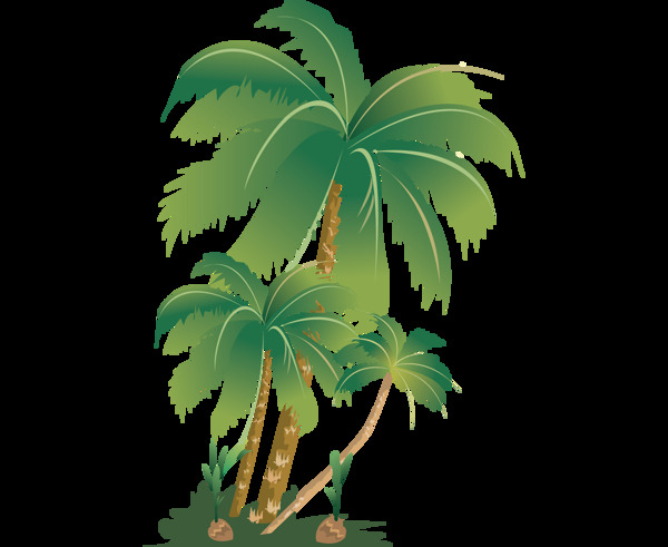 卡通创意椰子树png元素