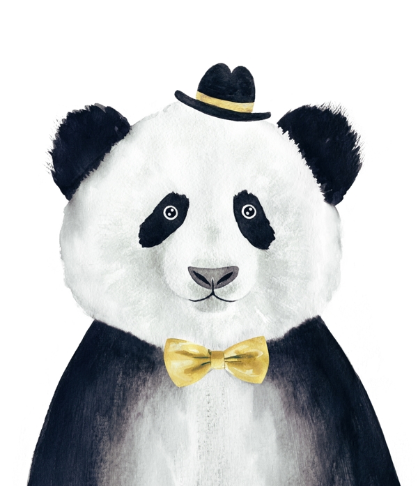 卡通熊猫装饰画素材