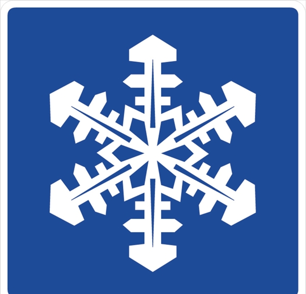 外国交通图标结冰路面指示