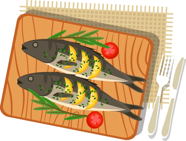三文鱼料理原创元素