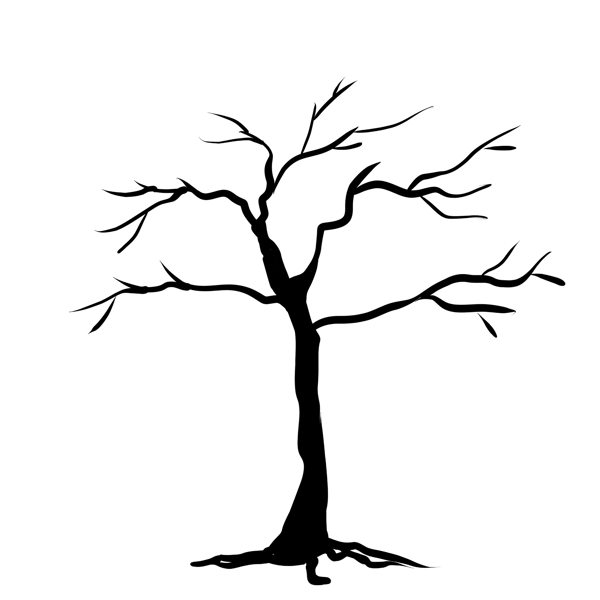 黑色简约线条树枝