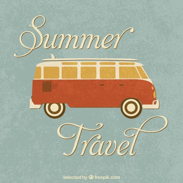 复古夏季旅行海报