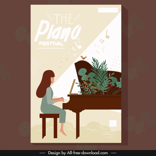 钢琴音乐节传单图片