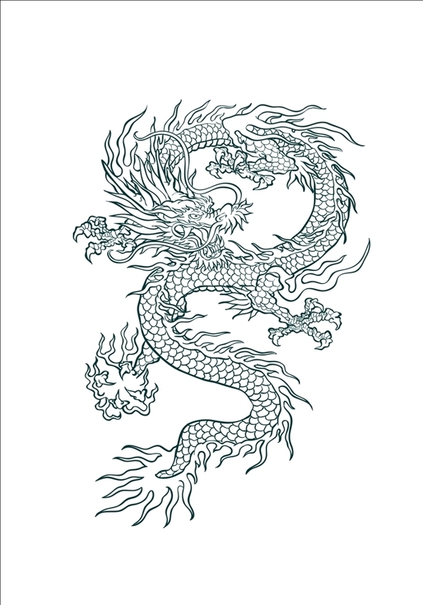 龙中国龙花纹神兽古典龙图片