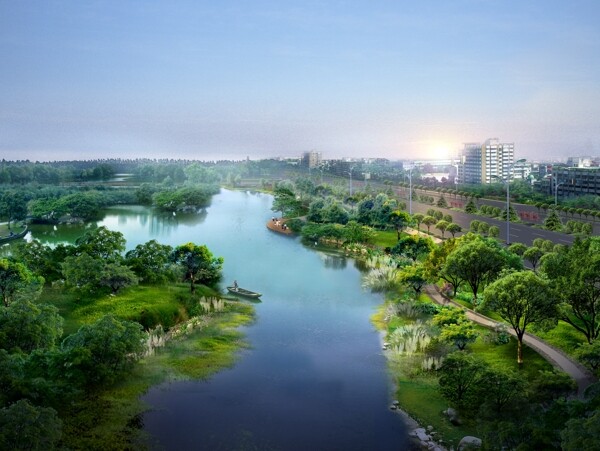 滨河景观带图片