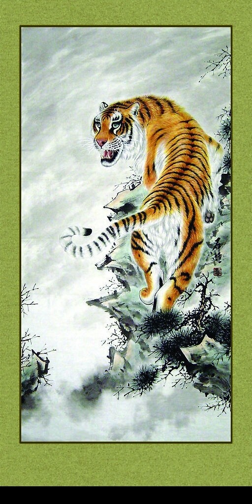 精品工笔画虎图片