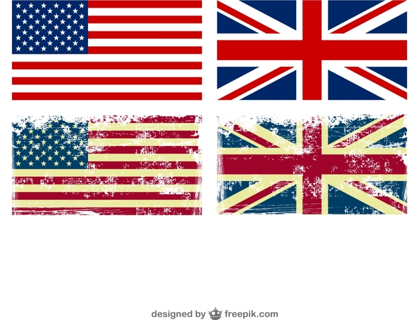 英美国旗矢量素材图片