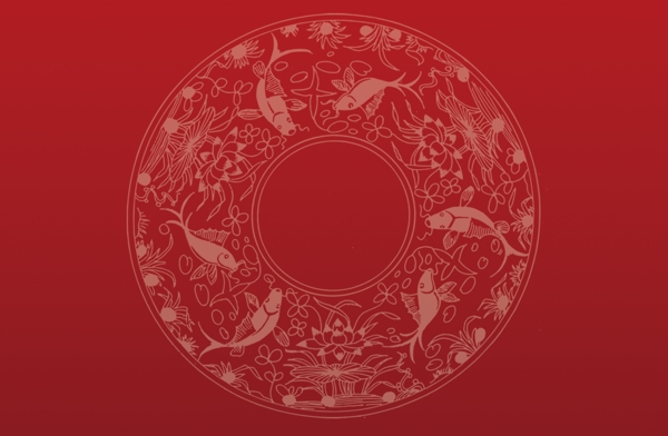 中国风中国红鲤鱼图纹