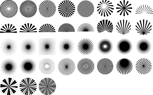 黑白设计元素系列矢量素材13放射线