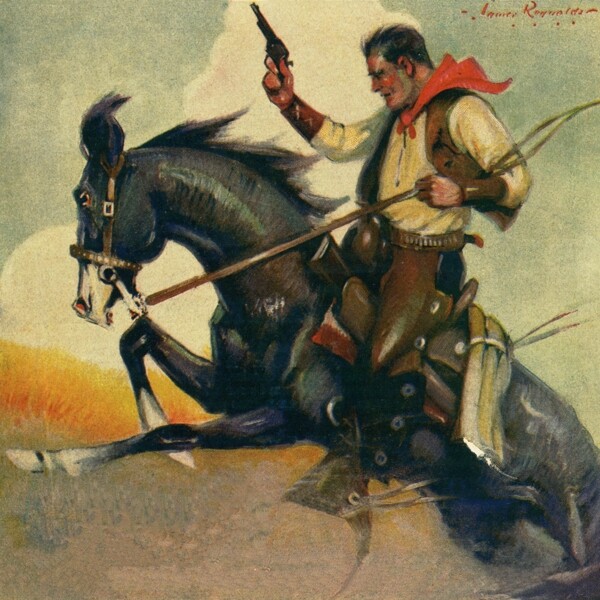 油画拿枪的骑士图片