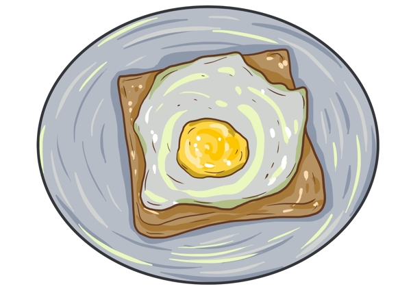 手绘可爱卡通插画食物早餐美食