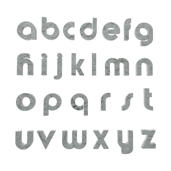 石头纹理3D英文字母