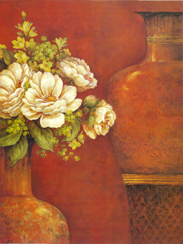 花朵花瓶无框画图片