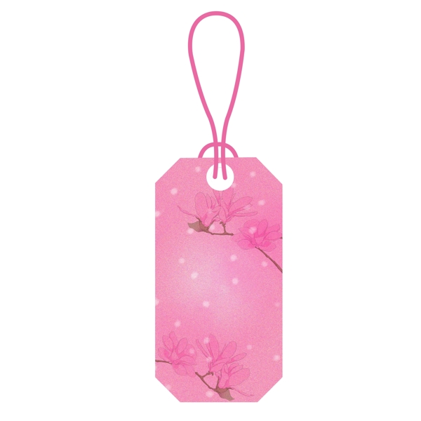 粉色春季吊牌标签