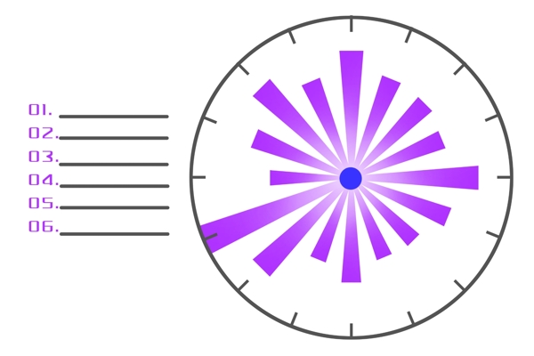 紫色的卡通圆形图表