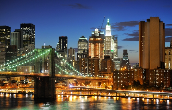 纽约城市夜景高清摄影图片