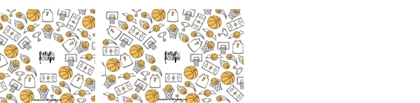 手绘篮球配件的背景