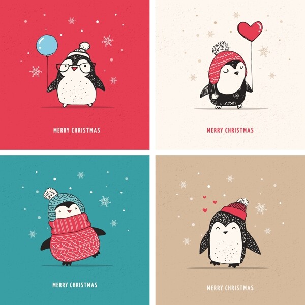 冬天戴围巾的企鹅
