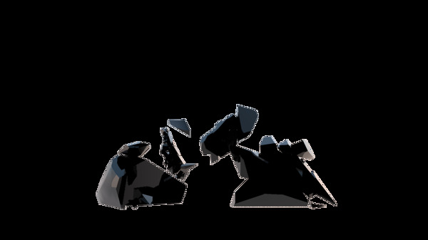 极致虚拟3D立体亮黑山体崩塌技术元素标志动画模版