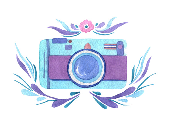 一款彩色花朵摄像机图片素材
