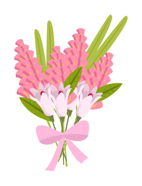 粉色卡通植物花束