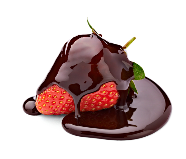 浇上巧克力的草莓图片