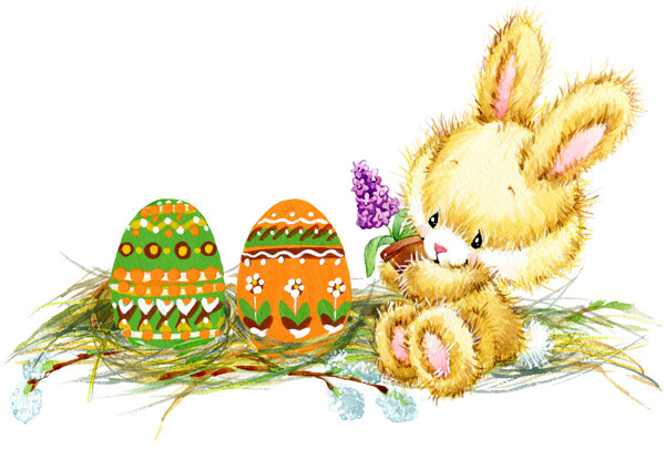 卡通彩蛋与兔子