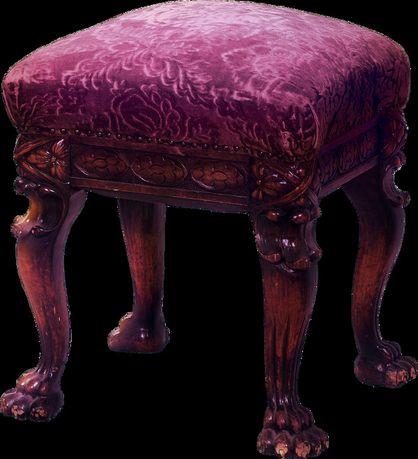 高贵紫欧式方凳png元素素材