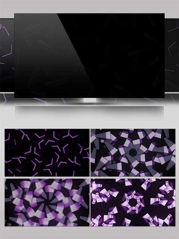 紫色三角方块视频素材