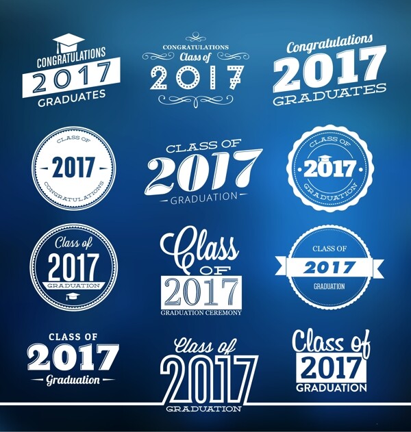 2017毕业排版设计图标矢量素材