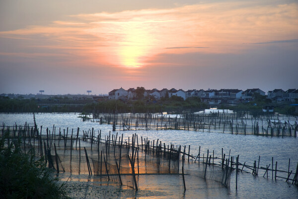 阳澄湖夕阳图片
