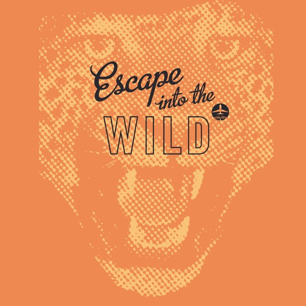 印花矢量图T恤图案图文结合动物猎豹免费素材