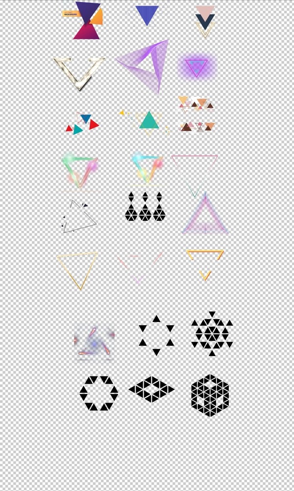 三角形元素组合排列合集手绘创意