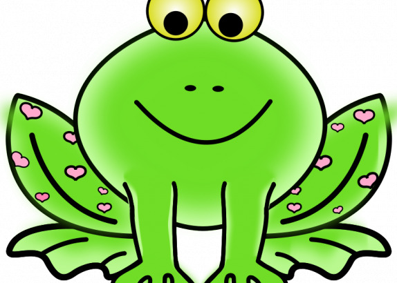 情人节矢量图形的绿色青蛙