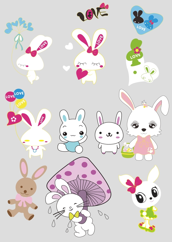 卡通兔子可爱兔子可爱动物