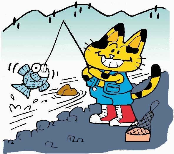 位图动物猫鱼可爱卡通免费素材