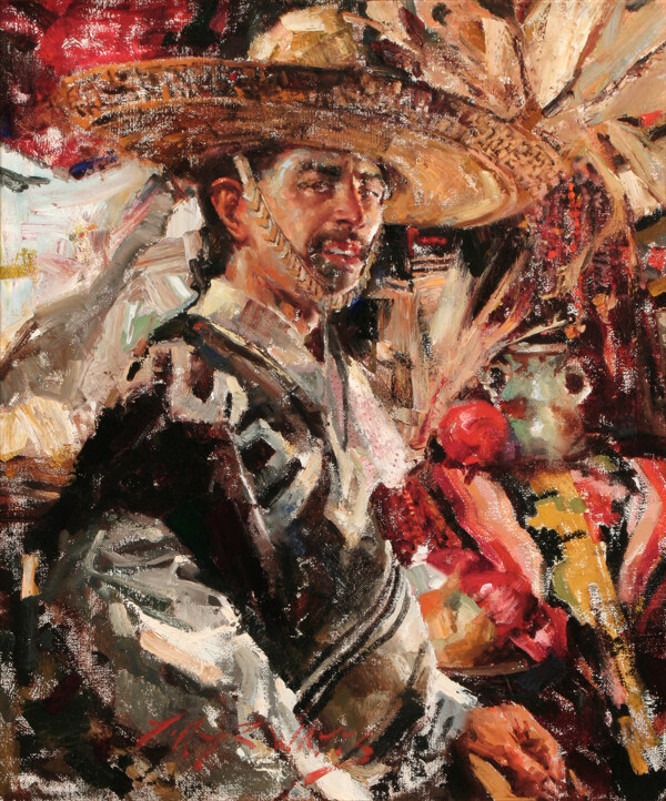 墨西哥男人油画肖像图片