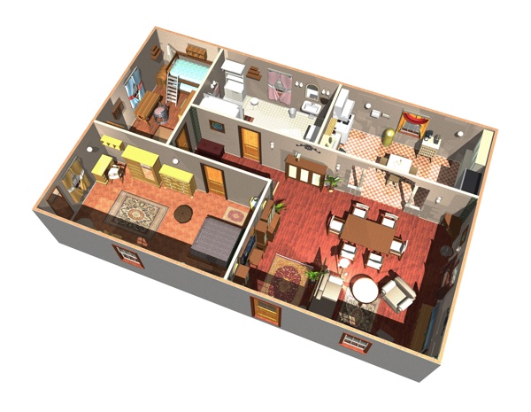 3D房子模型室内设计图片