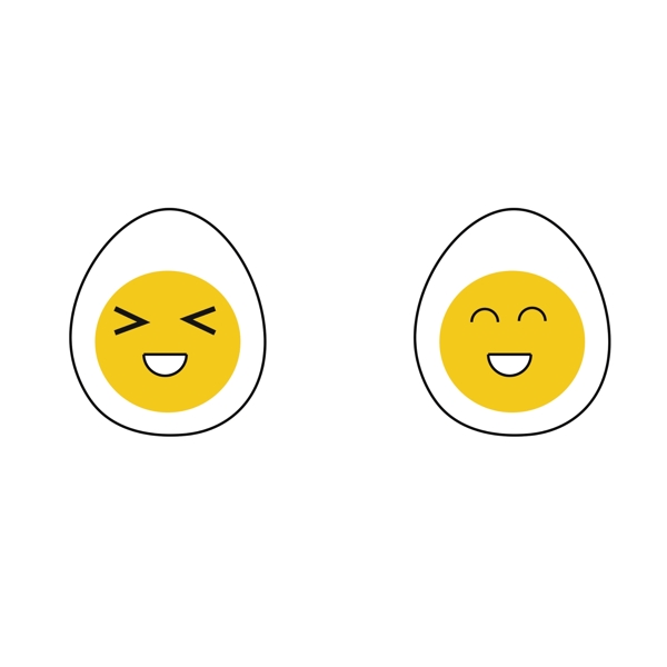 卡通手绘开心的鸡蛋