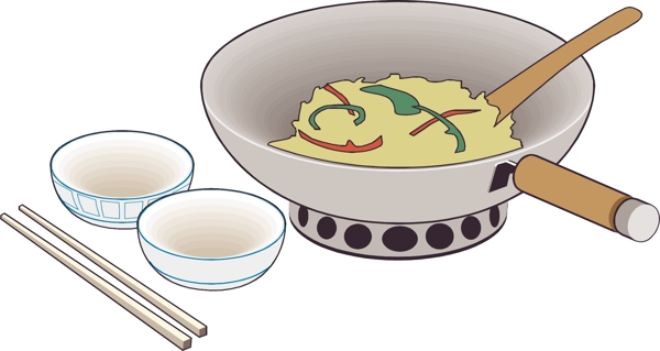矢量锅碗筷