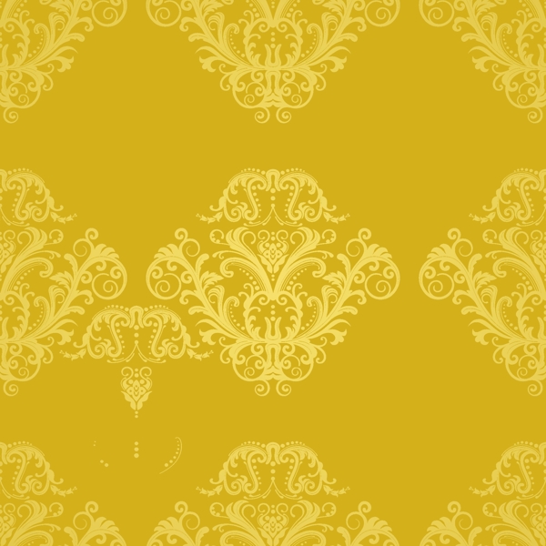 时尚欧式黄色花纹背景