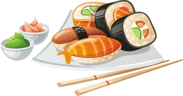 寿司美食矢量素材图片