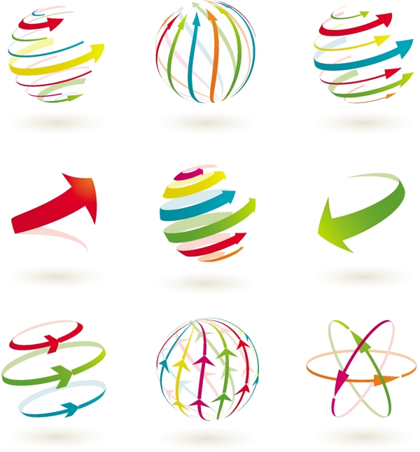 动感箭头企业logo设计图片