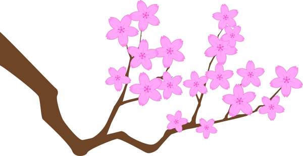 卡通粉色樱花矢量素材