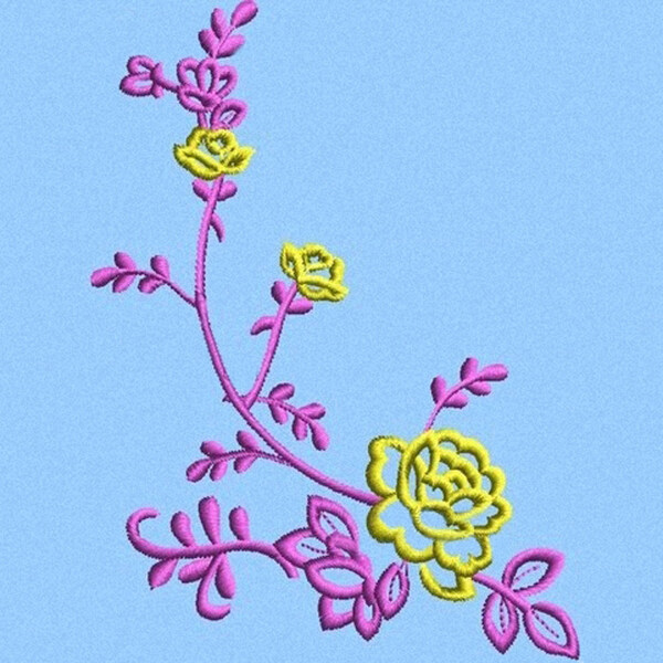 绣花植物植物花纹花朵免费素材