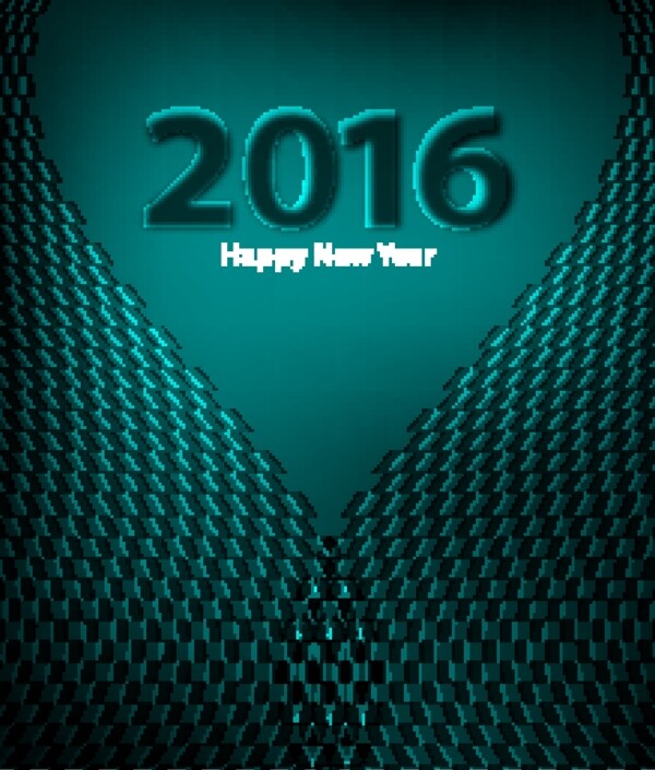 浅绿色背景下的2016新年快乐