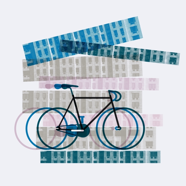 印花矢量图T恤图案自行车条纹花纹免费素材