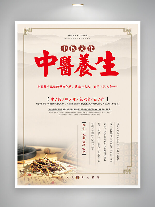 传统中医文化中医养生海报
