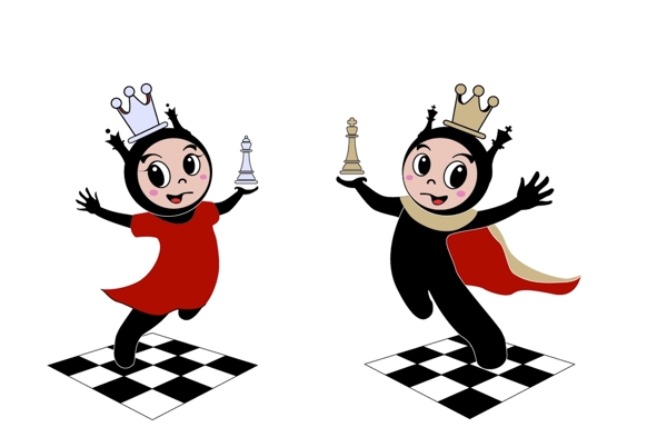 国际象棋比赛Q版吉祥物