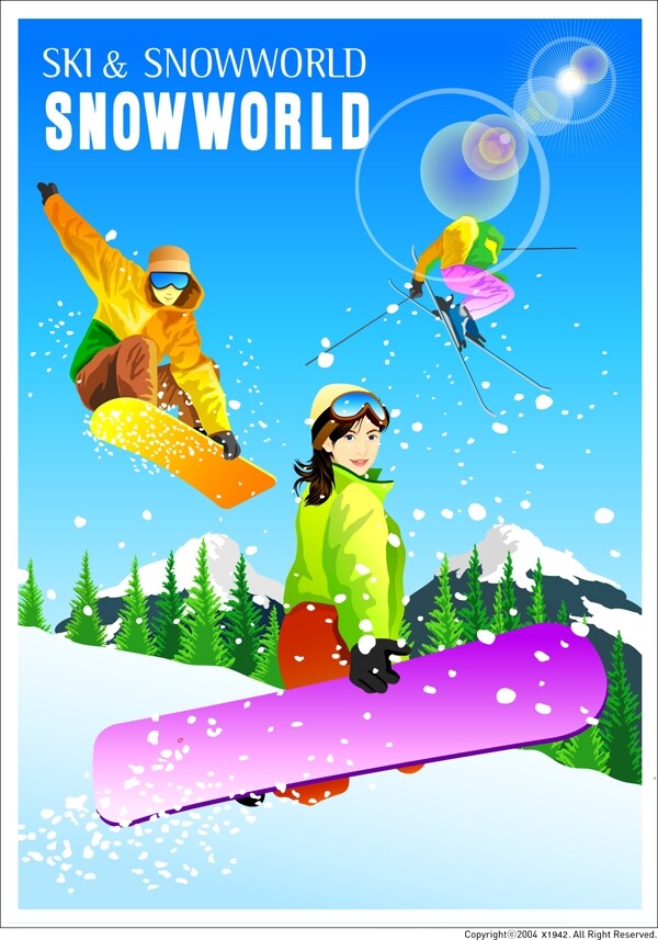 滑雪运动滑板运动